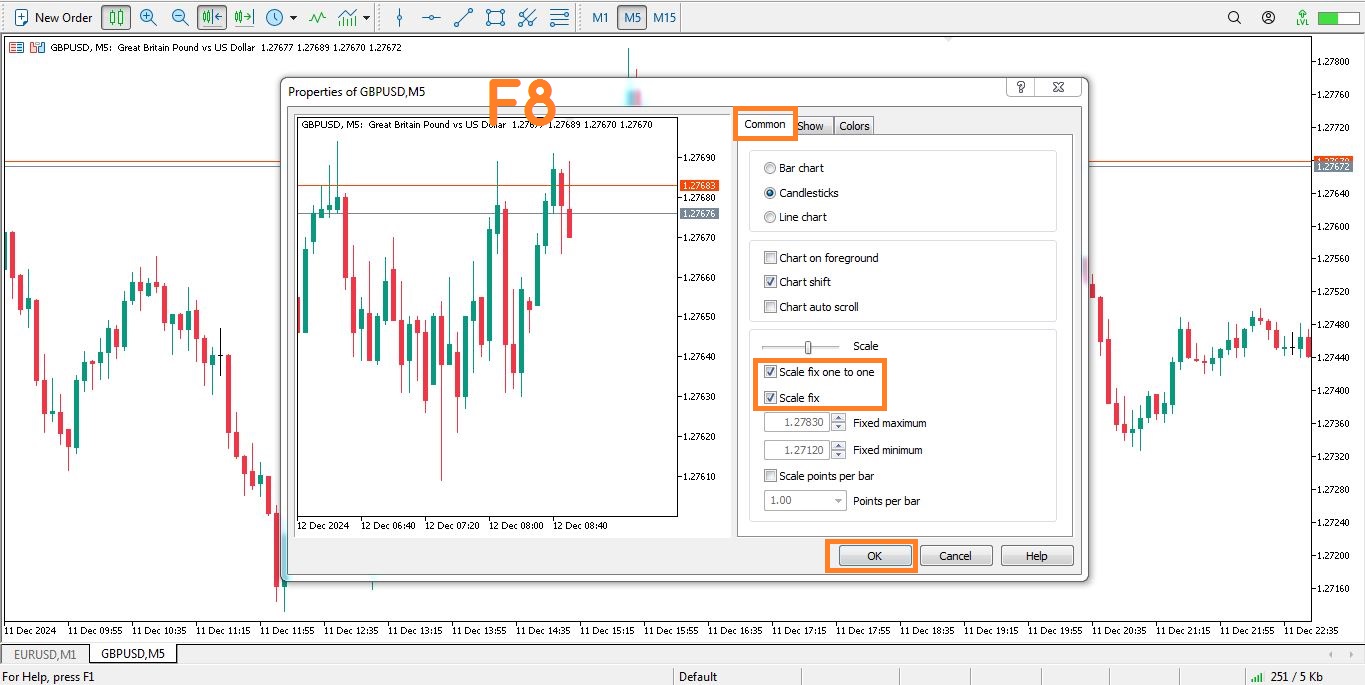 تنظیمات اسکیل متاتریدر 5 - راکیمو