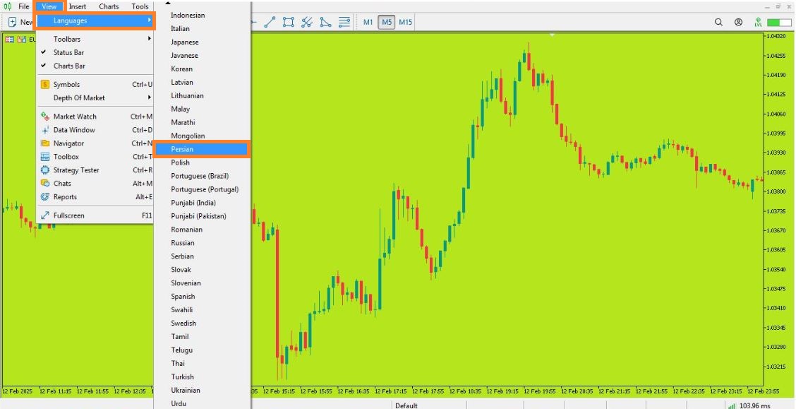 آموزش تغییر زبان در متاتریدر 5 - راکیمو